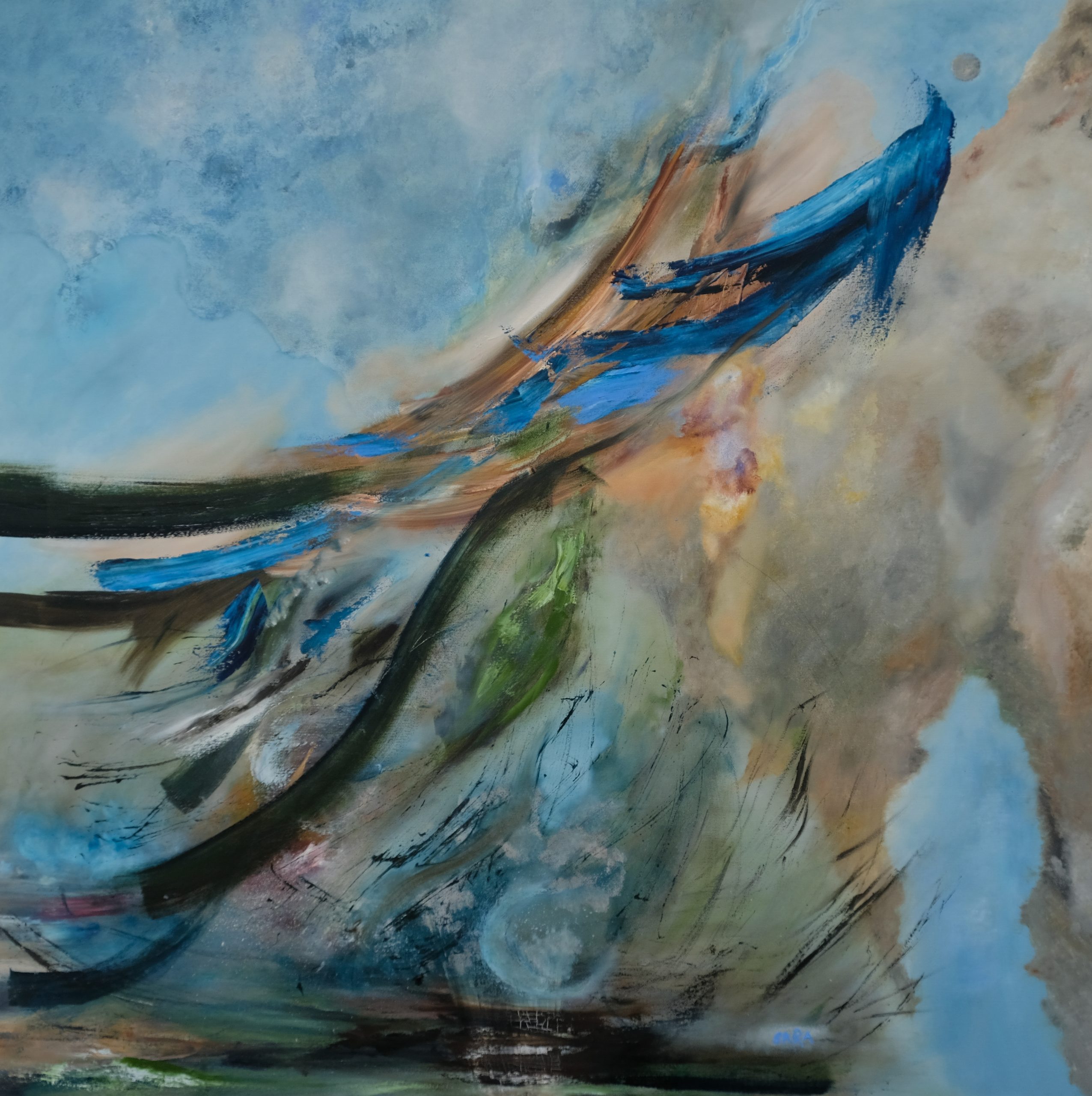 La cima y el pájaro del sol